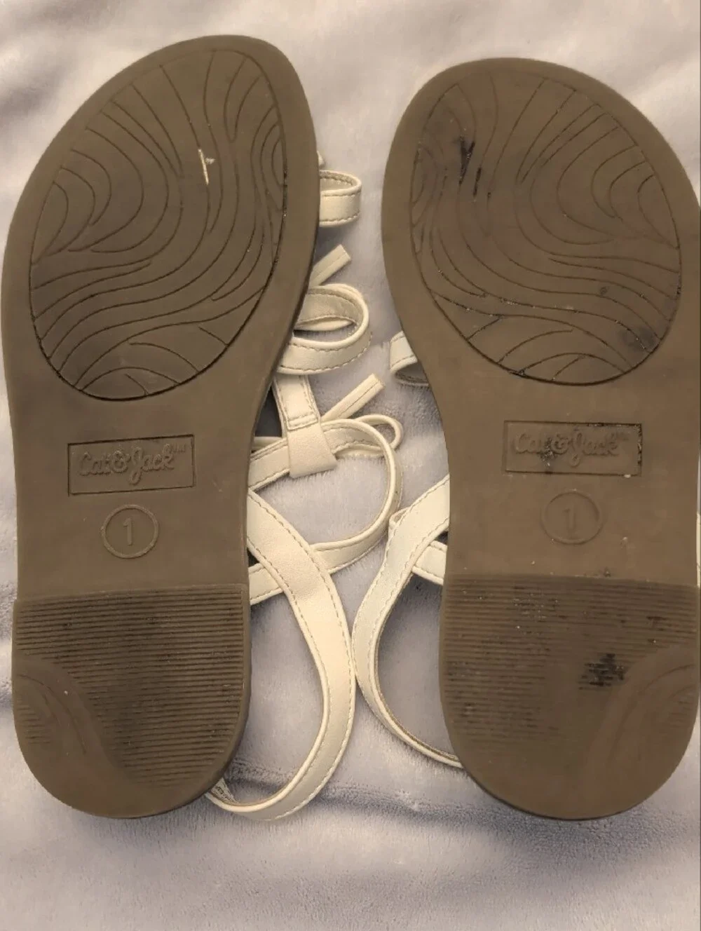 Cat & Jack White Bow T-Strap Girls' Sandals